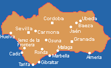 Kaartje Andalusië en Zuidelijke Middellandse kuststreken