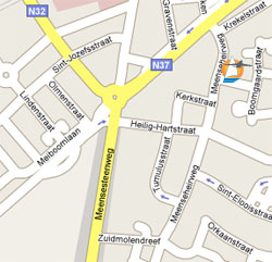 Kaartje ligging in Roeselare